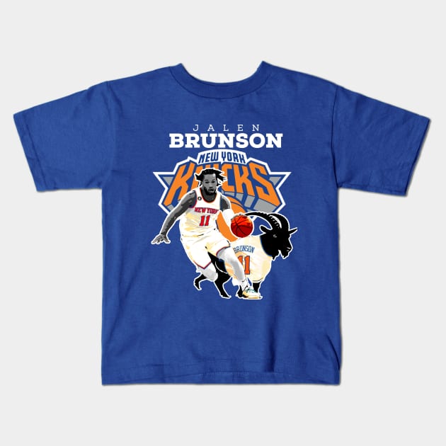 Jalen Brunson -GOAT Kids T-Shirt by VenyaSon